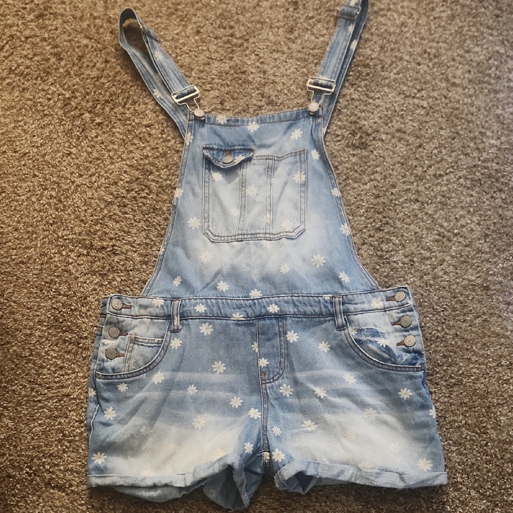 Vintage 90's LEI brand Daisy Denim Overalls Shorts Size XL